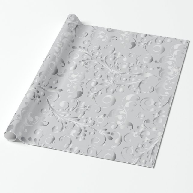 Papel De Presente Natal em azul e prata (Desenrolado)