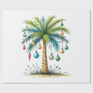 Papel De Presente Natal Em Dezembro Natal Tropical De Praia