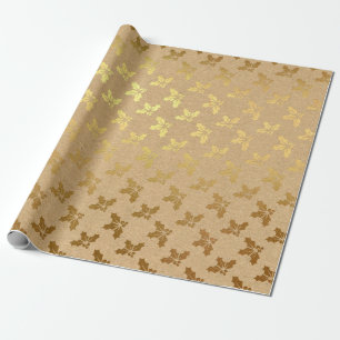 Papel De Presente Natal em folha de ouro