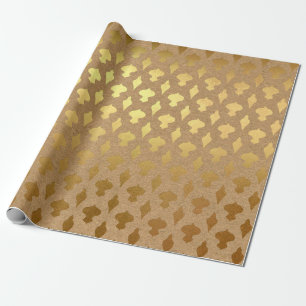 Papel De Presente Natal em folha de ouro