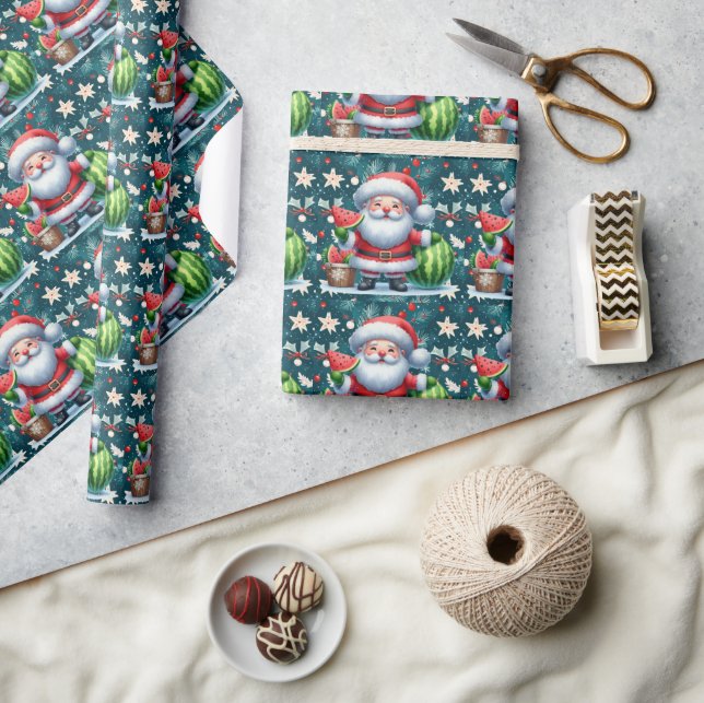 Papel De Presente Natal em julho com SANTA CLAUS (Artesanato)