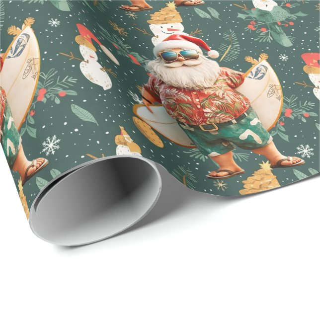 Papel De Presente Natal em julho com SANTA CLAUS (Ponta do rolo)