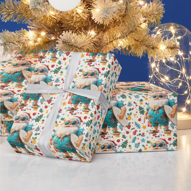 Papel De Presente Natal em julho com SANTA CLAUS (Feriados)