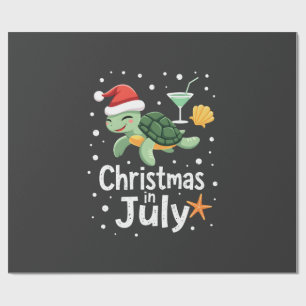 Papel De Presente Natal Em Julho Tartaruga Verão Xmas Tortoise Mulhe