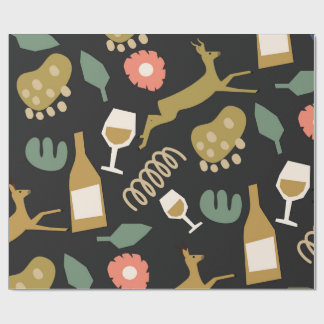 Papel De Presente Natal em Ouro Abstrato