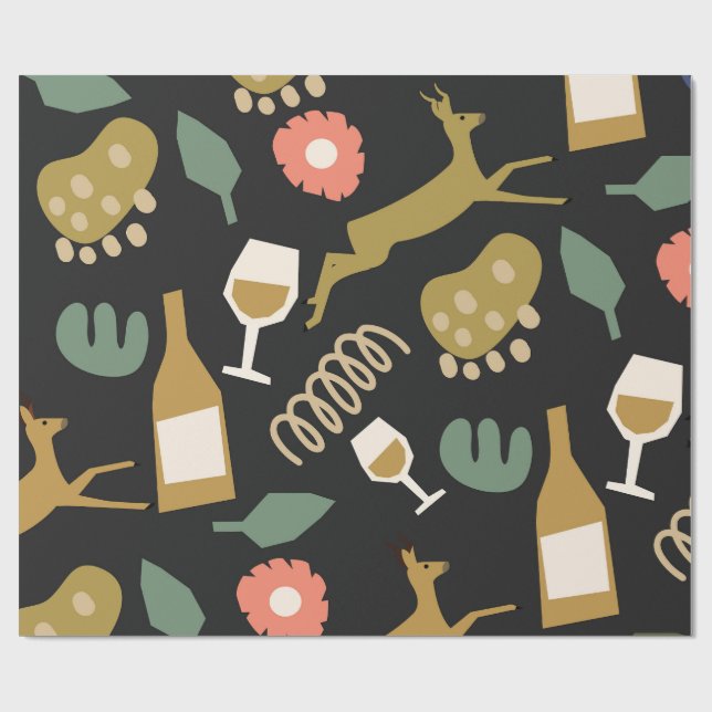 Papel De Presente Natal em Ouro Abstrato (Aberto)