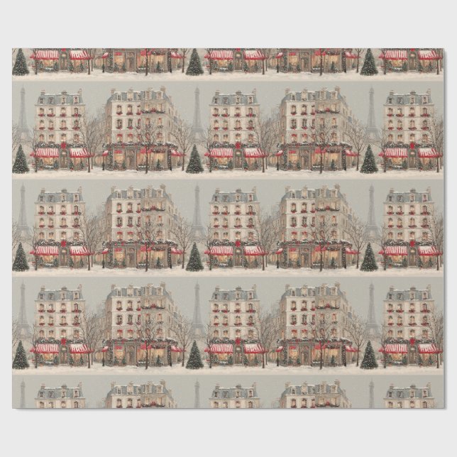 Papel De Presente Natal em Paris (Aberto)
