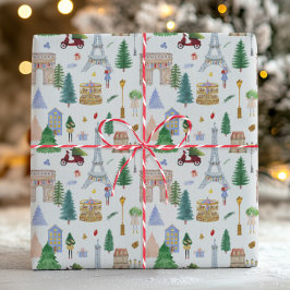 Papel De Presente Natal em Paris Cidade das Luzes