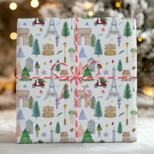 Papel De Presente Natal em Paris Cidade das Luzes