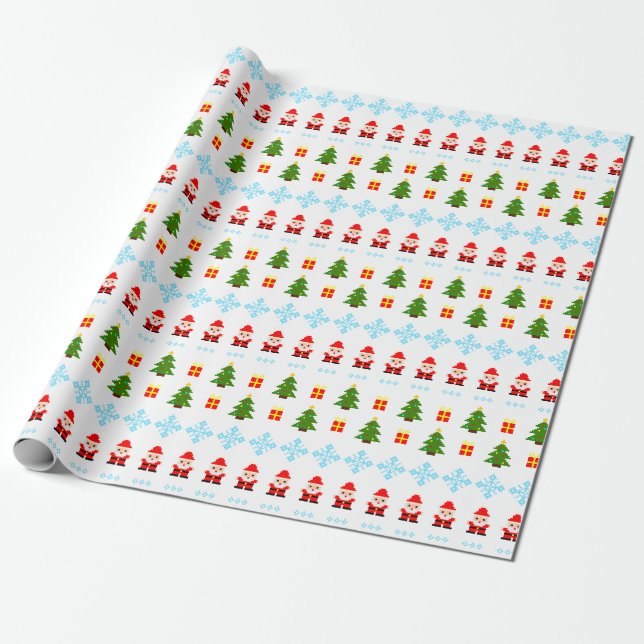 Papel De Presente Natal em Pixel Art (Desenrolado)