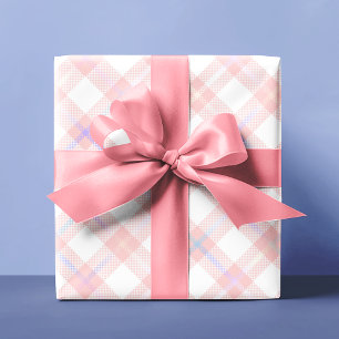Papel De Presente Natal em Xadrez Rosa