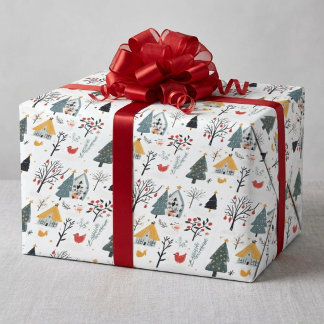 Papel De Presente Natal Escandinavo  