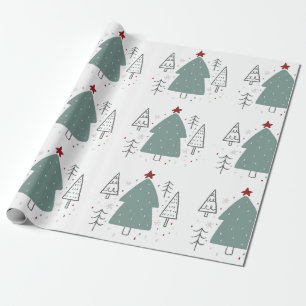 Papel De Presente Natal Escandinavo Presente de Natal Minimalista