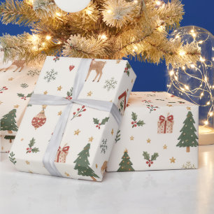 Papel De Presente Natal EscandinavoMinimalista Natal Nórdico