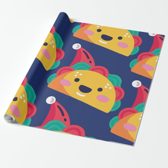 Papel De Presente Natal feio taco santa claus (Desenrolado)