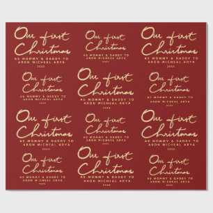 Papel De Presente Natal feito sob encomenda do nome  Our primeiro