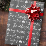 Papel De Presente Natal feliz moderno do padrão familiar<br><div class="desc">Esta design simples e moderna é composta de uma tipografia de escrita lúdica.</div>