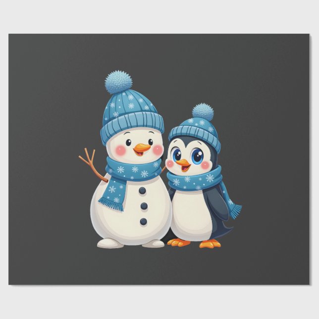 Papel De Presente Natal Feliz Natal Para Presente Pinguim Boneco de  (Aberto)