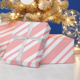Papel De Presente Natal feliz rosa e branco