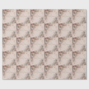 Papel De Presente Natal Feminino Elegante, Estilo Rosa Desbotado