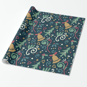 Papel De Presente Natal Festivo Caprichoso Rústico Moderno Feriado