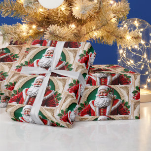 Papel De Presente Natal Festivo Papai Noel