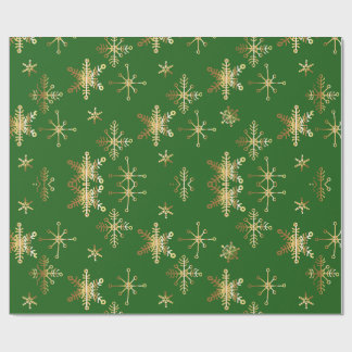 Papel De Presente Natal Floco de Neve Dourado