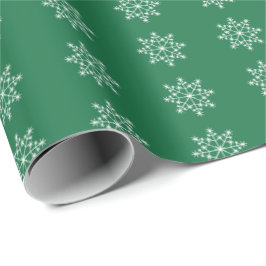 Papel De Presente Natal Floco de Neve Feriado Design Dark Verde Nata