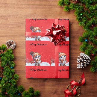 Papel De Presente Natal & flocos de neve em um fundo rosa Natal