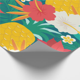 Papel De Presente Natal Floral Havaiano