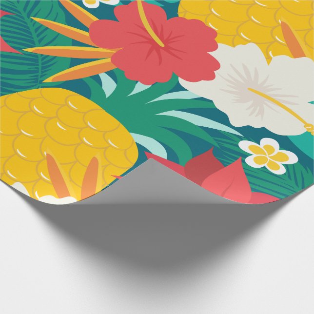 Papel De Presente Natal Floral Havaiano (Ponta)