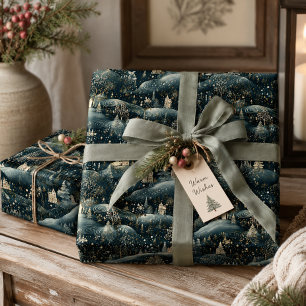 Papel De Presente Natal Floresta de Inverno Caprichoso