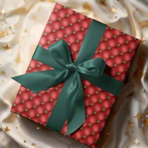 Papel De Presente Natal Glam com Aparência de Colcha Vermelha