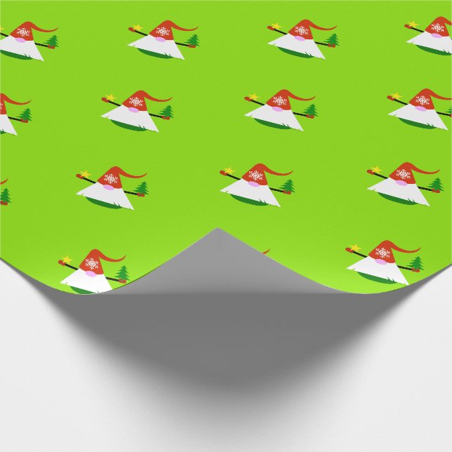 Papel De Presente Natal Gnome Feriado  (Ponta)