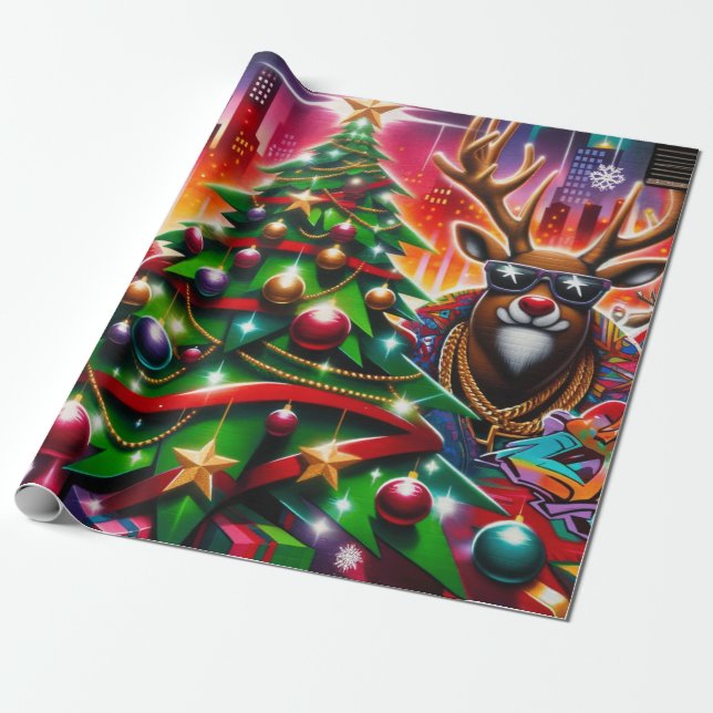 Papel De Presente Natal Grafite (Desenrolado)