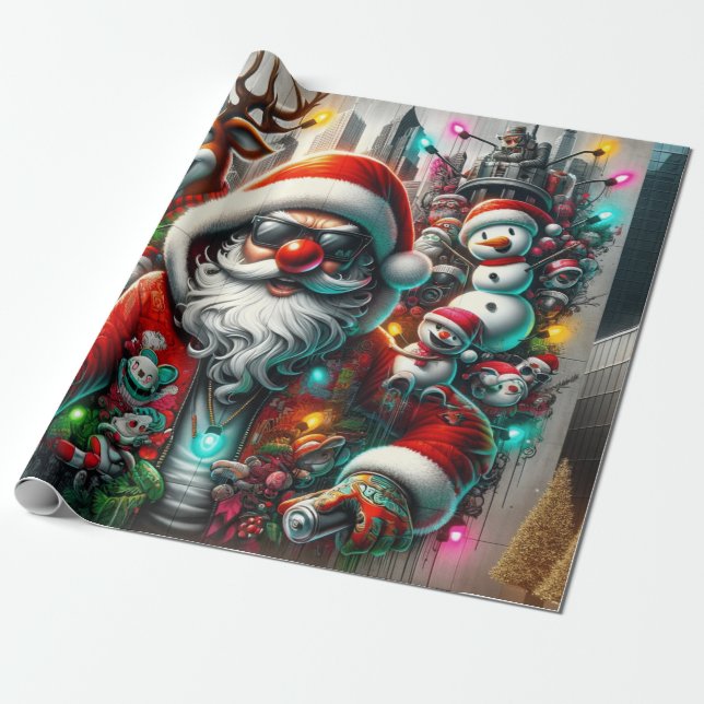 Papel De Presente Natal Grafite (Desenrolado)