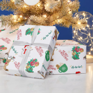 Papel De Presente Natal Infantil Festivo Fofo