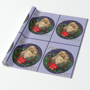 Papel De Presente Natal Inglês do Cocker Spaniel