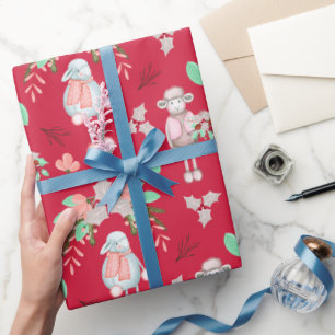 Papel De Presente Natal Inverno Ovelhas