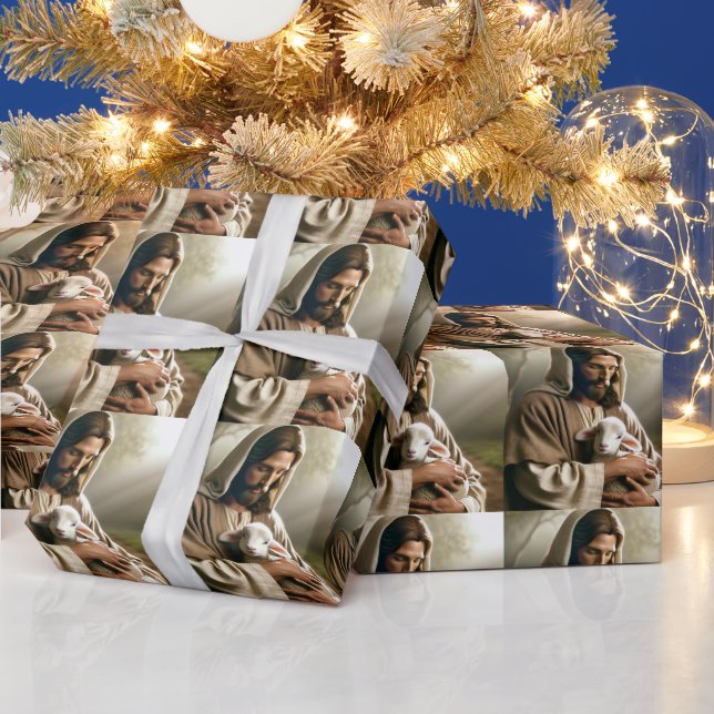 PAPEL DE PRESENTE NATAL JESUS E CORDEIRO (Feriados)