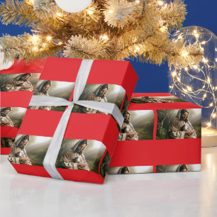 PAPEL DE PRESENTE NATAL JESUS E CORDEIRO