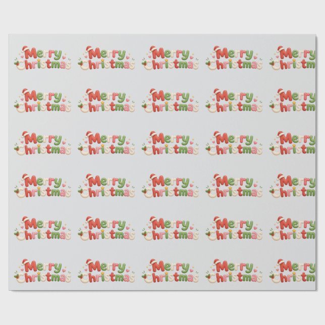 Papel De Presente Natal Kawaii Feliz (Aberto)