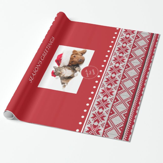 Papel De Presente Natal Knit (Desenrolado)
