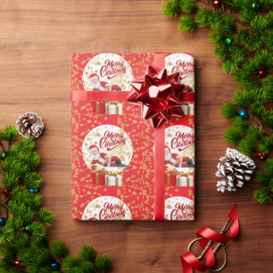 Papel De Presente Natal Legal com Papai Noel nas Festividades de Nat