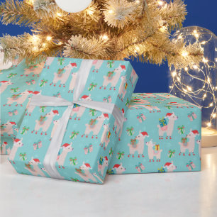 Papel De Presente Natal Llamas