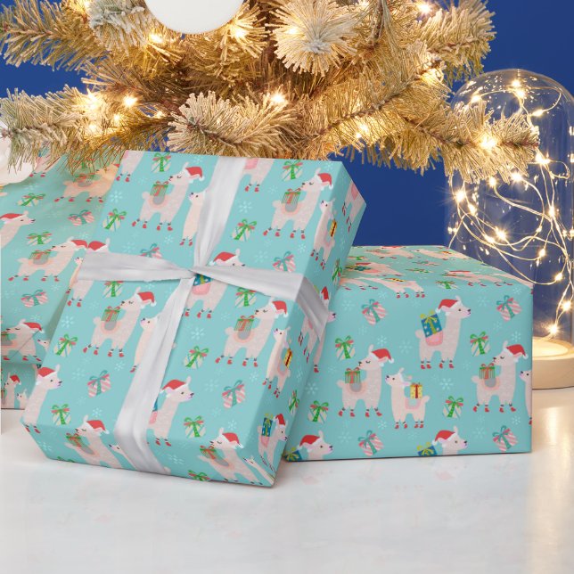 Papel De Presente Natal Llamas  (Feriados)