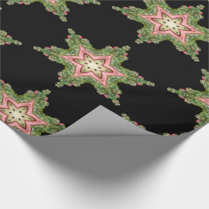 Papel De Presente Natal mágico do Victorian do floco de neve de