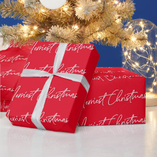 Papel De Presente Natal Mais Alegre Vermelho E Branco Férias