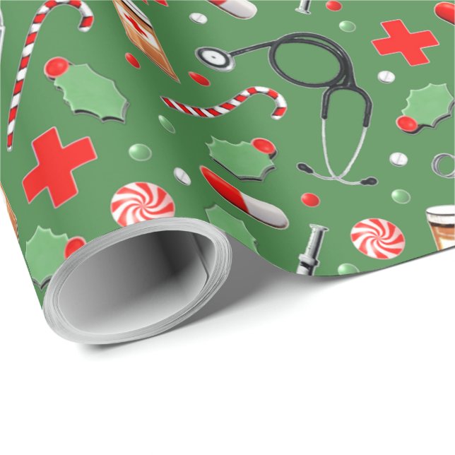 Papel De Presente Natal médico (Ponta do rolo)