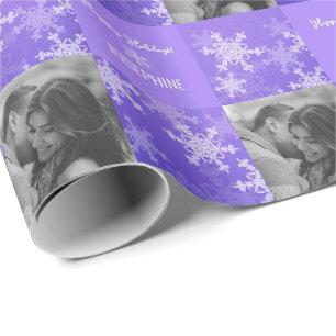 Papel De Presente Natal minimalista do Indigo White Snowlfake